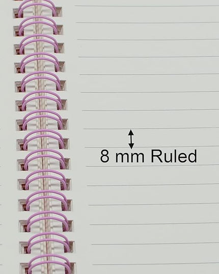 Yansanido Spiral Notebook, 4 Pcs A5 Thick Plastic Hardcover 8mm Ruled Pink 80 Sheets -160 Pages Journals for Study and Notes (Ruled-4pcs Light Pink, A5)