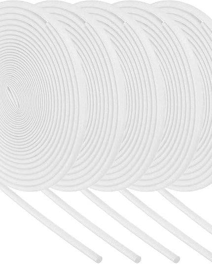 MECCANIXITY 5Pcs Wire Insulation Braid Fire Sleeve,16.4Ft-4mm ID White, High Temp Silicone Coated Fiberglass Sleeving for Automotive Hose Lines Electrical Wiring
