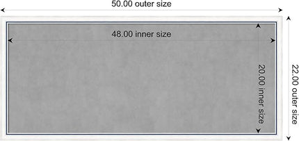 Amanti Art White Framed Magnetic Board 22x50 Oversize Vision Board for use with Magnets, 100% Metal Sheet to Display Items as Office Decor or for Home Organization in mudroom, Kitchen or Kids Room