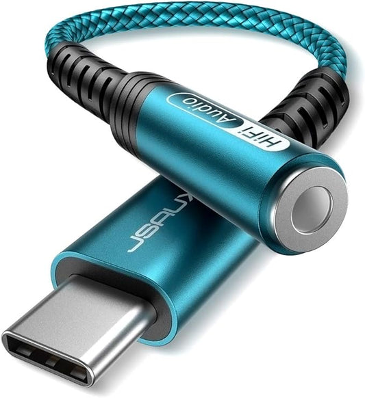 USB Type C to 3.5mm Female Headphone Jack Adapter, JSAUX USB C to Aux Audio Dongle Cable Cord Compatible with iPhone 16 Pro Max/15 Pro/15 Plus, Samsung Galaxy S23/S22/S21 Ultra, iPad Pro, Pixel -Green