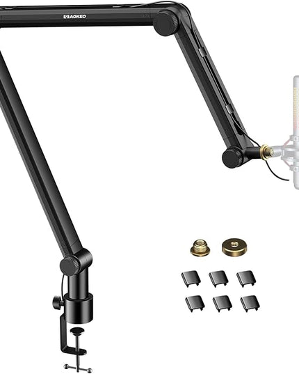 Microphone Arm,Aokeo AK-49 Adjustable Compact Mic Suspension Boom Scissor Arm Stand For Blue Yeti,Snowball iCE, HyperX QuadCast,SoloCast,Elgato Wave,Etc