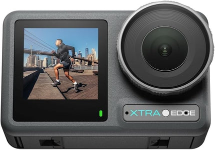 Xtra Edge Action Camera, 1/1.3" Sensor & 4K Cinematic Video, Hyper Stabilization, Waterproof Camera to 52 Ft, 3-Hour Battery, Universal Quick Mount, Vlogging Camera for Adventure Photography