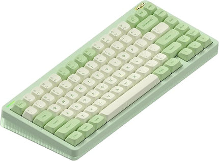 nuphy Halo75 V2 Mechancial Gaming Kyeboard,75% Wireless Hot Swappable Bluetooth Keyboard,83 Kyes RGB Backlit Keyboard,Support Bluetooth/2.4GHz/USB-C (Green, Silent Red Clear-Top (45gf))