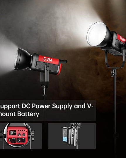 GVM Great Video Maker 200W Video Light Kit, LED Video Light Studio, Bluetooth Mesh Network/DMX Control, 45400lux/1m Continuous Lighting, 12 Lighting Effects, 2700K-6800K