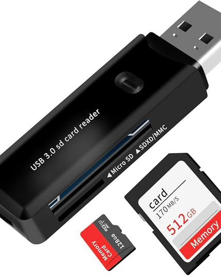 USB 3.0 SD/TF Card Reader - High-Speed Multi Memory Card Adapter for PC, Laptop, Phone