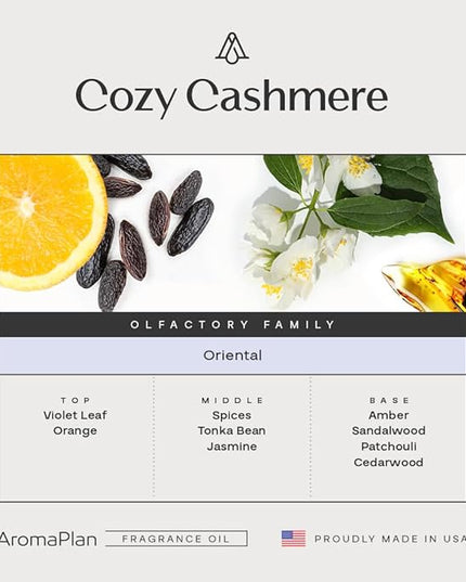 AromaPlan Hotel Scents Cozy Cashmere 5 Fl Oz (2 Pack), Luxury Aroma & Hotel Fragrance Diffuser Oil- Hotel Diffuser Oil for Aromatherapy- USA Made, Bigger Bottle, Bolder Aroma & Longer Lasting