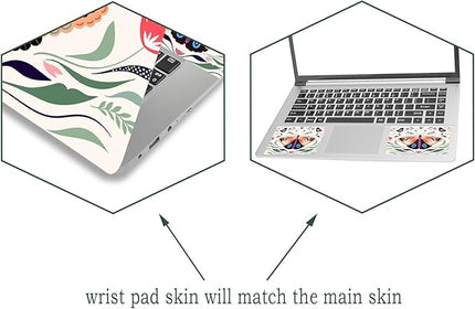 Laptop Skin Sticker Decal,12" 13" 13.3" 14" 15" 15.4" 15.6 inch Laptop Vinyl Skin Sticker Cover Art Protector Notebook PC (2 Wrist Pad Skins Included), Waterproof Removable, Butterfly Birds