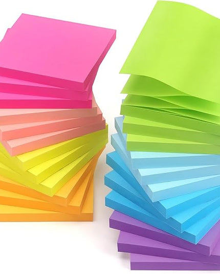 24 Pads Pop Up Sticky Notes 3x3 Refills Bright Colors Self-Stick Notes Pads Super Adhesive Sticky Notes Great Value Pack