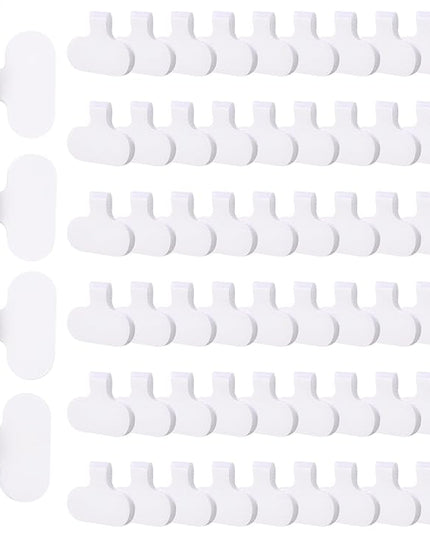Eersida 60 Pieces Self Adhesive Cable Labels Wire Labels Nylon Writable Cord Tags Waterproof White Wire Cable Tags for Electronics Office Computers Management and Identification (Oval,2.36 Inch)