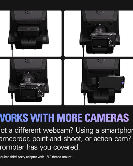 Elgato Prompter – Teleprompter with Built-in Screen for YouTube, Twitch, Zoom and More, 1080 pixels, Supports DSLR/Webcam/Smartphone, Drag & Drop Monitor Display, Works with Mac/PC & Stream Deck
