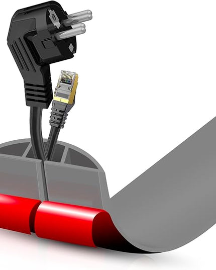 Floor Cord Cover Self Adhesive Cord Hider,3.3FT Cable Management, Extension Strip Protector for Wires, Prevent Cable Trips for Offices, Gyms, Exhibitions Cavity:0.47"(W) x 0.35"(H) Gray