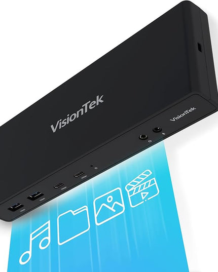 VisionTek VT4510 Universal USB Dual Monitor Docking Station - 2x HDMI, 2x DisplayPort, 100W Power, 4x USB-A, 2x USB-C, Audio, Ethernet for Windows/ MacOS/ ChromeOS