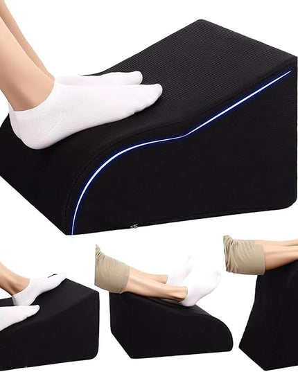 Foot Rest for Under Desk at Work Ergonomic Under Desk Footrest，Support Foot Pillow Double-Sided Footstool， for Office, Home & Gaming Leg Elevation Pillow Black