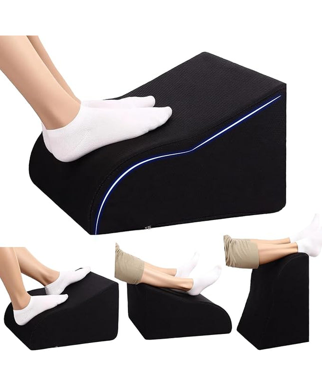 Foot Rest for Under Desk at Work Ergonomic Under Desk Footrest，Support Foot Pillow Double-Sided Footstool， for Office, Home & Gaming Leg Elevation Pillow Black