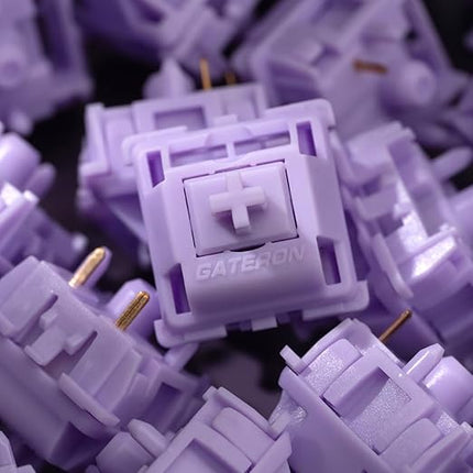 WS POM Purple Linear Mechanical Keyboard Switch (35Pcs) - 5 Pin Pre-lubed 22mm Dual-Stage Spring Switches with Full POM Material, Compatible with MX Keycaps for Gaming Keyboard
