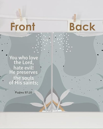 Christian Inspirational Spiral Journal Notebook 5.5x8.3in, You Who Love the Lord Psalms 97:10 Bible Journal, Abstract Grey Botanical Notebooks for Note Taking, Hardcover Notebook