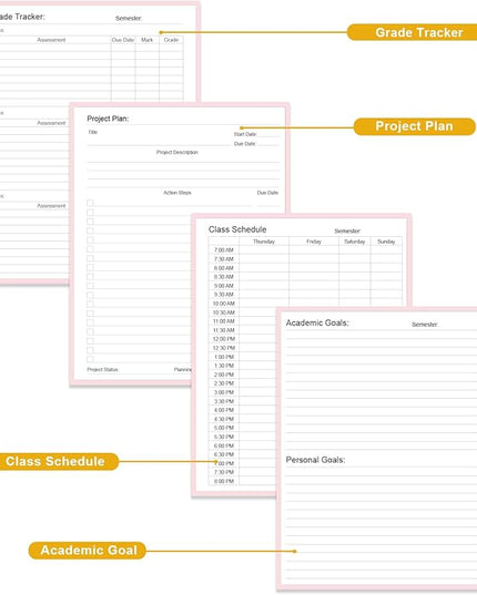 Academic Planner for 2026 or Anytime – 8.5" x 11" Undated Weekly Student Planner For Homeschool, High School, College & Nursing Students, 200 Pages, Pink