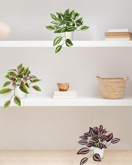 Hollyone Fake Plants 6 Pack Artificial Plants Indoor Faux Plant Small Fake Potted Plant for Home Aesthetic Living Room Bathroom Desk Shelf Office Decor