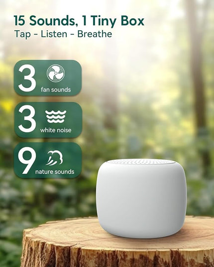 Babelio Portable White Noise Machine + Travel Case in Grey, for Adults Kids Baby