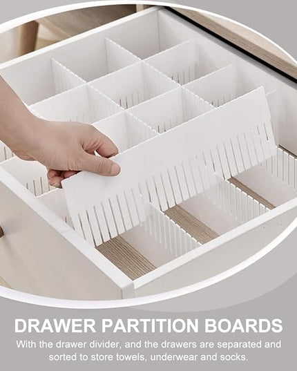 10pcs Home Drawer Dividers Combination Organizers for Socks Underwear Makeup Closet Storage Neat Partition Separators White