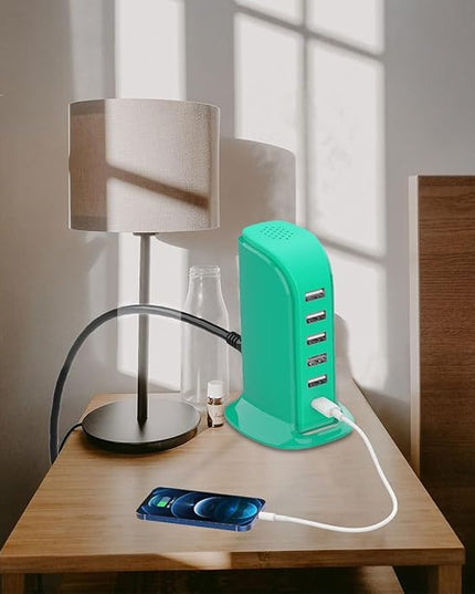 USB Tower Charging Station Upoy, Multiport Chargers for Multiple Devices 40W, Small Charging Hub for Desk, Office, Travel, USB Power Block Adapter for iPhone/Ipad