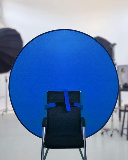 1 PC Green Screen Background, Nylon Background Screen Portable Foldable Backdrop for Live Streaming, Chair Photo Studio Solid (Blue, 110cm, only Screen,NO Stand)