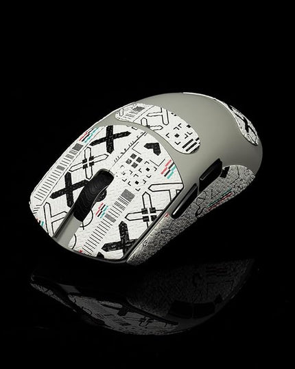 Grip Tape for Lamzu Atlantis Maya - Anti-Slip,Enhanced Control, Sweat Resistance,Improves FPS Gaming Grip & Mouse Protection [Pre-Cut] Printsteam White Black 0.5mm