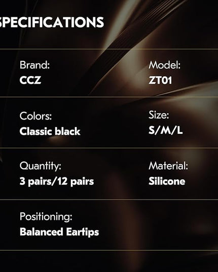 3 Pairs CCZ ZT01 Silicone Eartips,KINBOOFI Soft Silicone IEM Eartips Earbuds,Ddurability Replacement Earbud Tips for KZ ZST ZS10 PRO ZS10 PRO X AS10 ZSN PRO X ZSN PRO ZS10 PRO2 TANGZU WAN'ER(4559)