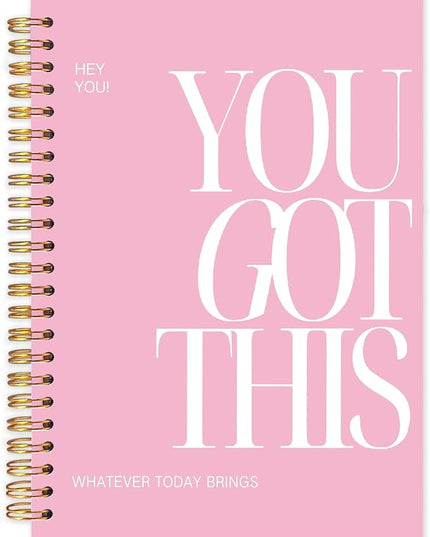 Yhtrg Spiral Journal Notebook for Women, You Got This Inspirational Notebooks Journal, Pink School Journal Notebook, Pink Motivational Positive Notebooks for Office School Supplies, 5.5x8.3 Inch
