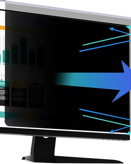 Computer Privacy Screen Protector for 20, 20.2, 21.5, 21.6, 22 Inches - 16:9/16:10 Aspect Ratio Monitor Anti Blue Light Widescreen Filter Hanging Type Easy Installation Shield for Desktop Computer