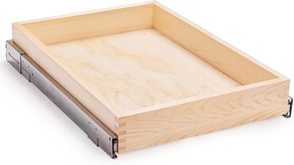 Mulush 23”W x 21”D x 3”H Soft Close Slide Out Wood Drawer Organizer for Kitchen, Bottom and Side Assembly (Cabinet Opening>23.5 inches for Bottom Assembly, Opening= 23 inches for Side Assembly)