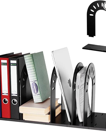 Binder Holders,File Organizer,Binder Organizer,Bookshelf Organizer for Desk, Adjustable Vertical Magazine File Holder for Office School & Classroom (black)