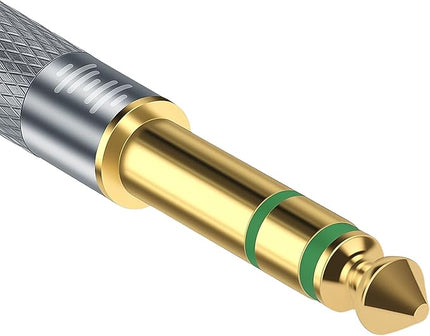 GEEKRIA 6.35mm (1/4") Male to 3.5mm (1/8") Female Jack Stereo Headphones Plug, Aluminum Alloy, Gold Plated Adapter