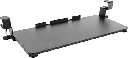 Mount-It! Clamp Keyboard Tray, Under Desk Slide-Out Clamp-On Keyboard and Mouse Drawer, 26.4" W x 11.8" D Ergonomic Retractable Platform for Typing, No-Drill Installation, Black