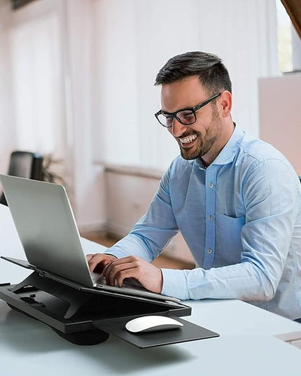 Adjustable Lap Desk - with 6 Adjustable Angles, Detachable Mouse Pad, & Dual Cushions Laptop Stand for Car Laptop Desk, Work Table, Lap Writing Board & Drawing Desk on Sofa or Bed by HUANUO