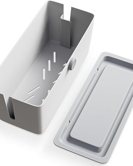 KinderSense® Cable Management Box - Cord Organizer with Child Proof Lock - Cord Hider to Conceal Wires,Power Strips from TV,Computer,Desk and Babies - 12 X 5.25 x 5.25 (Gray)