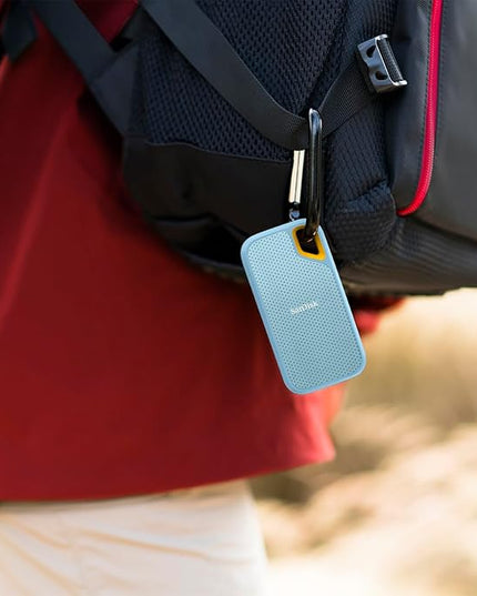 SanDisk 4TB Extreme Portable SSD - Up to 1050MB/s, USB-C, USB 3.2 Gen 2, IP65 Water and dust Resistance, Updated Firmware, Sky Blue - External Solid State Drive - SDSSDE61-4T00-G25B