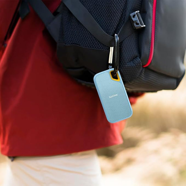 SanDisk 4TB Extreme Portable SSD - Up to 1050MB/s, USB-C, USB 3.2 Gen 2, IP65 Water and dust Resistance, Updated Firmware, Sky Blue - External Solid State Drive - SDSSDE61-4T00-G25B