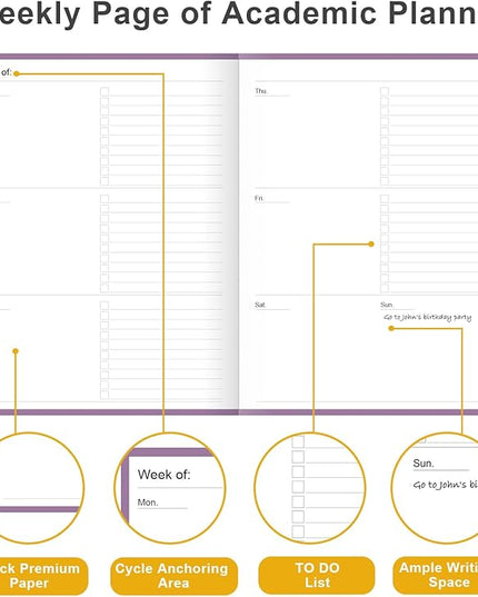 Academic Planner for 2026 or Anytime – 8.5" x 11" Undated Weekly Student Planner For Homeschool, High School, College & Nursing Students, 200 Pages, Purple