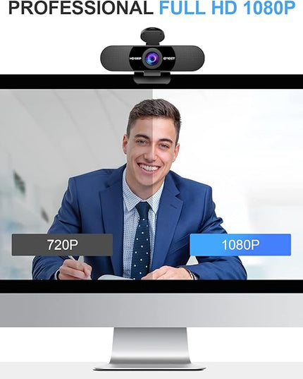 EMEET 1080P Webcam with Microphone, C960 Web Camera, 2 Mics Streaming Webcam, 90°FOV Computer Camera, Plug and Play USB Web Cam for Online Calling/Conferencing, Zoom/Teams/Facetime/YouTube, Laptop/PC
