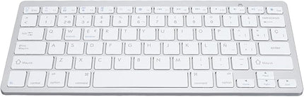 SENECESLI German French Spanish Italian English Bilingual Keyboard, Ultra Slim Wireless Bluetooth Keyboard, Travel Portable for Tablets Laptops Phones (Spanish QWETZ Layout)