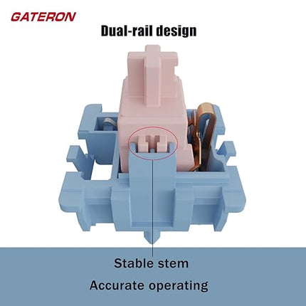 GATERON Melodic Switches for MX Mechanical Keyboard, 5-pin 60gf Clicky/Pre-lubed/Stable stem/Crisp Sound/Accurate triggering Switches (Melodic,108Pcs)
