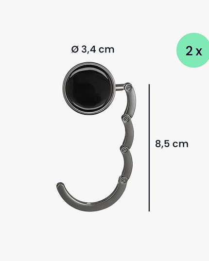 kwmobile Purse Hanger for Table (Set of 2) - Purse Hook for Table - Folding Handbag Hanger - Portable Bag Holder