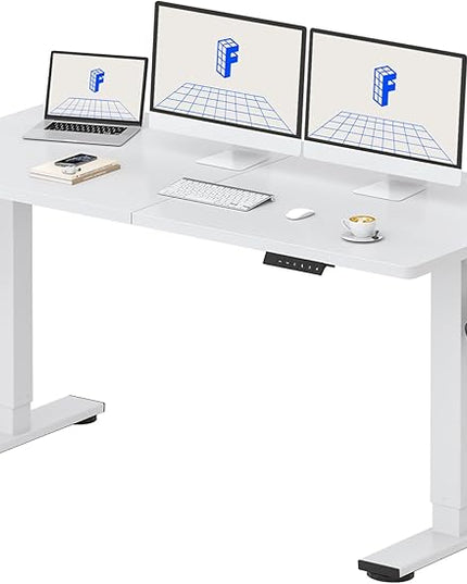 FLEXISPOT 63x24 Inch Electric Height Adjustable Standing Desk for Home & Office, Splice Board Desk for Computer Workstation, Study, or Creative Setup, White