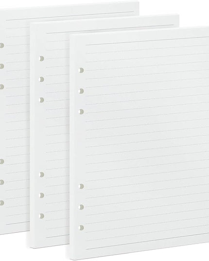 A5 Line Loose Leaf Refill Paper, 210x142mm, 135 Sheets Planner Refills, 6-Ring Binder Refill, 100GSM College Ruled Insert Papers for Notebooks, School, Office, College Notes, Journals & Note-Taking