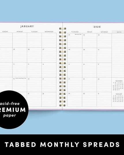 PAPERAGE 2026 Weekly & Monthly Planner, 12 Months (January 2026 - December 2026), 9.2 in x 11.2 in, Spiral Bound 2026 Planner with Weekly, Monthly & Yearly Views, Note Pages & Inner Pocket – Dark Green