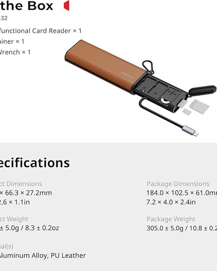 SmallRig Multifunctional Card Reader & Card Holder (CFexpress Type B), with Slot for AirTag, High-Speed Memory Card Reader for SD, SDXC, Micro SD, SDHC, 3 Card Read Simultaneously, 9 card slots - 4532