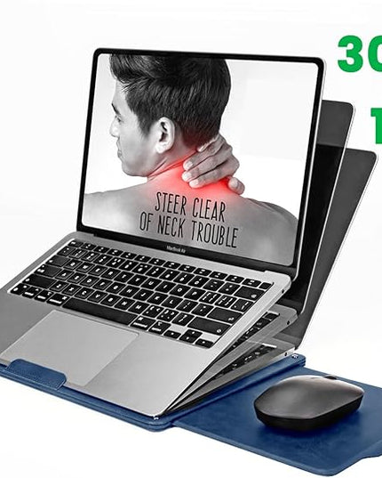 PUNCUBE Portable Lap Desk -Ultra Slim&Compact Laptop Desk in Sleek Design with Retractable Mouse Pad, Adjustable Stand, Expandable Surface, and Heat Protection for Laptops and Tablets (Midnight Blue)