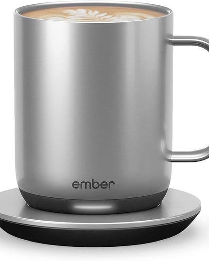 Ember Temperature Control Smart Mug 2, 10 Oz, App-Controlled Heated Coffee Mug with 80 Min Battery Life and Improved Design, Stainless Steel