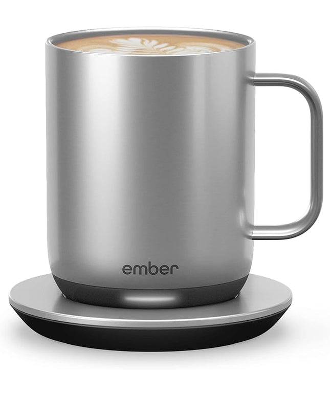 Ember Temperature Control Smart Mug 2, 10 Oz, App-Controlled Heated Coffee Mug with 80 Min Battery Life and Improved Design, Stainless Steel